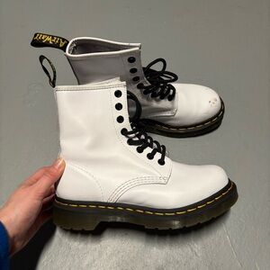 Dr.Martens lace up boots white size 5 women